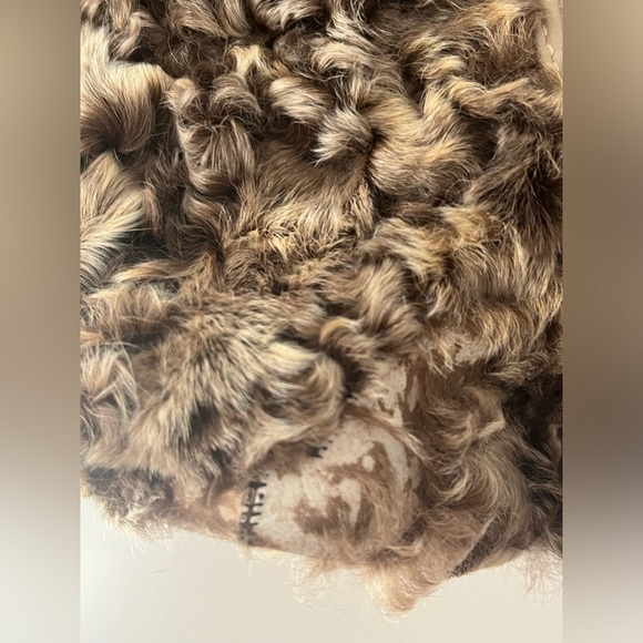 Women’s PAOLO MASI MONGOLIAN CURLY LAMB FUR LEATHER HAND / SHOULDER PURSE  👜 - Picture 11 of 12